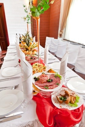 food on wedding table