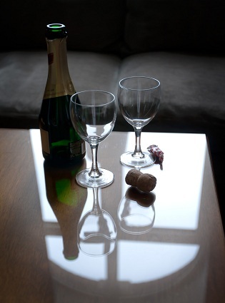 champagne and glasses