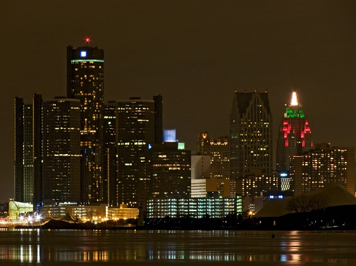 downtown skyline at night