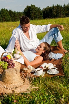 romantic couple picnic
