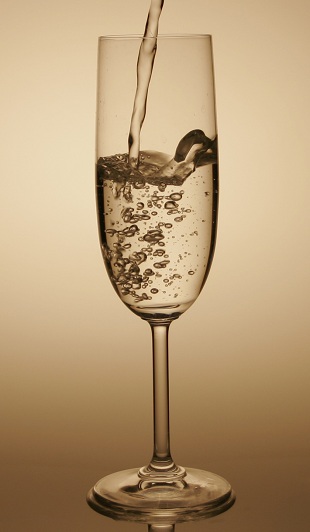champagne glass with champagne
