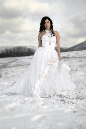 bride in snow