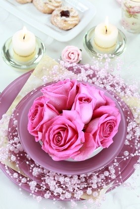 roses on plate