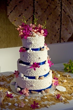 4 tier beach wedding cake