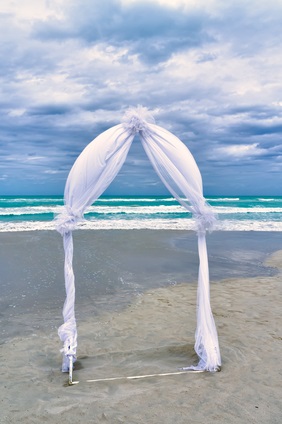 wedding arch on beach