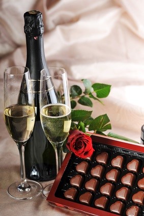 champagne and chocolates