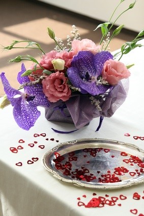 flowers on a table